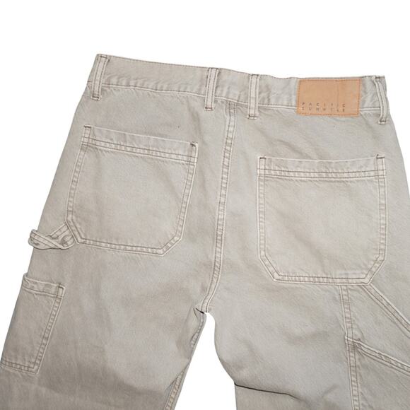 PacSun Baggy Carpenter Pants Beige 29x30 Men’s Relaxed Fit Workwear Y2K Style - Picture 3 of 8
